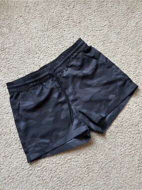 Black Camo Ebb and Flow Athletic Shorts